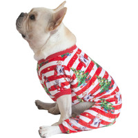Cutebone Christmas Dog Pajamas Shirt Winter Holiday Cute Pjs Pet Clothes Bodysuit For Doggie Onesies P186S