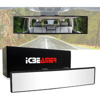 Icbeamer 10.6"" Car Rear View Mirror  Hd Clear Tint  Panoramic Wide Angle Convex Surface  2 Interior Retractable Rubber Clips  Anti Glare  Automotive Accessories Universal For Truck  Car  Suv  1 Pack