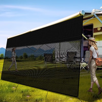 Rvingpro Rv Awning Shade Screen With Zipper 9' X 17'3''  600D Oxford Top + Mesh Bottom  Rv Sun Shade Screen For Awning  Rv Shade Complete Kits For Trailer Camper