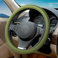 Vargtr Steering Wheel Cover - Microfiber Leather With Classic Embossing  Anti-Slip Breathable Fit 15 Inch Wheel Protector (Green)