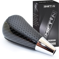 Shiftin Carbon Fiber Gear Shift Knob Fits For Toyota Avalon Yaris 4Runner Sienna Camry Tacoma And Lexus Es Gs Sc Rx Ls (Black Leather/Carbon Fiber Pattern)