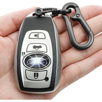 Kirsnda For Subaru Key Fob Cover Case With Keychain Texture Soft Tpu Key Case/Skin 4-Buttons Fit Brz Legacy Outback Ascent Crosstrek Forester Wrx Remote Key Vehicle Accessories(Silver)