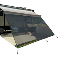 Leaveshade Rv Awning Sun Shade Screen 10' X 18' 3'' (Fit For 19' Awning)- Mesh Sunshade Block Rv Awning Front Sun Galary Motorhome Camping Trailer Awning Shadescreen - 3 Year Warranty (Black)