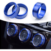 For Subaru Ac Knob Cover Accessory Center Console Switch Volume Temp Control Button Ring Trim Compatible With Forester 2014-2018  Crosstrek Xv 2013-2017 Impreza 2014-2016 Wrx/Sti 2015-2020 Blue 3 Pcs