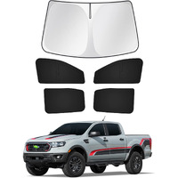 Canvcle Sunshades For 2019-2024 2025 Ford Ranger 4Door Windshield Sunshade Side Rear Windows Sun Visor Shield Privacy Cover Keep Vehicle Cool Black 5Pcs
