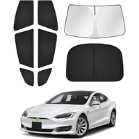 Canvcle Sunshades For Tesla Model S 2012-2024 2025 (Not For Model S Plaid/Long Range) Windshield Sun Shade Side Rear Window Shade Cover Sun Visor Shield Privacy Protection Keep Vehicle Cool Black 8Pcs