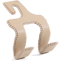 Tisohugo Upgraded Headrest Hooks For Car  2 In 1 Back Seat Purse Holder Hook Genuine Leather Head Rest Hangers Vehicle Organizer Accessories For Hanging Grocery Bags  1 Pack  Beige