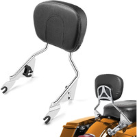 Pbymt Detachable Passenger Backrest Fit For Harley Touring  Quick Release Sissy Bar Compatible With Harley Davidson Street Glide Road Glide Road King Electra Glide Ultra Limited 2009-2024 (Chrome)