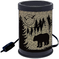 Rivers Edge Products Rustic Electric Candle Warmer Lamp And Wax Warmer For Scented Wax  Night Light  Home Decor  Gift For Home Or Office  Black With Backlight Illustration  Bear