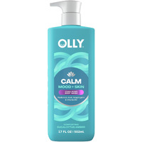 Olly Calm Body Wash With Hyaluronic Acid  Adaptogens & Vitamin B3- Nourishing Cleanser For Skin Barrier Repair  Deep Hydration  Eucalyptus Amber Scent  17Oz