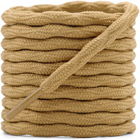 Delele 2 Pair Round Wave Shape Non Slip Heavy Duty And Durable Outdoor Climbing Shoelaces Naturals Yellow Hiking Shoe Laces Shoestrings-71 Inch