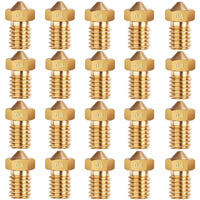 E3D Nozzles  Excelfu M6 0.4Mm Brass Nozzle Extruder Print Head For 1.75Mm Filament E3D V5-V6 3D Printer  Pack Of 20