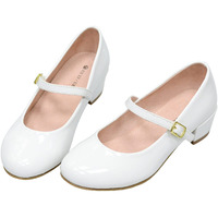 Wikency Girls Dress Shoes-Mary Jane Shoes For Girls  Princess Wedding Party Flower Girl School Shoes Low Heel Flats For Little/Big Kids White 8 Us Toddler