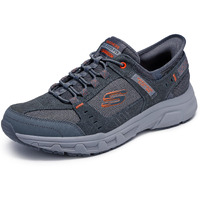 Skechers Men's Oak Canyon Consistent Winne Hands Free Slip-In Sneaker  Gray/Orange  10 X-Wide