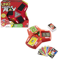 Mattel Games Uno Triple Play Card Game  Game For Kids  Adults And Family Night  Play Three Piles  Draw When It Overloads  Lights And Sounds