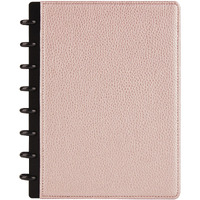 Tul Discbound Notebook With Pebbled Leather Cover  Junior Size  Narrow Ruled  60 Sheets  Rose Gold
