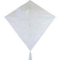 In The Breeze 3325 - Coconut 30 Inch Diamond Kite - Solid White  Fun  Easy Flying Kite