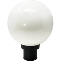 Kastlite Lamp Post Globe Combo Lighting Fixture | 10"" White Acrylic Lens With Black Fitter & Twist Lock Mounting | Fits 3"" Diameter Posts (Not Included) | Comes With With 5000K Led Bulb