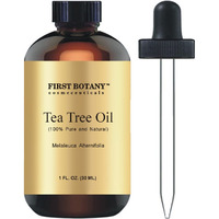 First Botany  100% Pure Australian Tea Tree Essential Oil With High Conc. Of Terpinen - A Known Solution To Help In Fighting Acne  Toenail Issues  Dandruff. (1 Fl Oz)