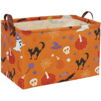 Ddbasket Halloween Basket Pumpkin Baskets Trick Or Treat Basket Rectangular Toy Storage Bin For Halloweens Parties(Candy Pumpkin)