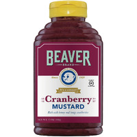 Beaver Cranberry Mustard, 13 Ounce Squeeze Bottle (Pack Of 6)