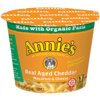 Annie's Real Aged Cheddar Microwavable Mac And Cheese With Organic Pasta Cup, 2.01 Oz (Pack Of 12)