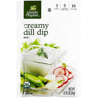 Simply Organic Creamy Dill Dip, Certified Organic, Gluten-Free | 0.7 Oz | Pack Of 3