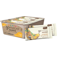 Gomacro Macrobar Organic Vegan Protein Bars Banana + Almond Butter 1.9 Ounce Bars (Pack Of 12)
