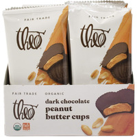 Theo Chocolate Organic Dark Chocolate Peanut Butter Cups,12 Pack