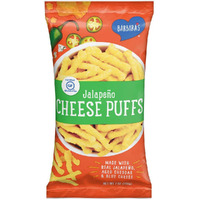 Barbara's Jalapeno Cheese Puffs, Cheese Puffed Kids Snack Made With Real Aged Cheddar And Blue Cheese, Gluten Free Snack, 7 Oz Bag