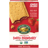 Nature's Path Organic Unfrosted Berry Strawberry Toaster Pastries, 11 Ounce (Pack Of 12), Non-Gmo, Made From Real Berries