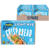 Wasa Light Rye Crispbread, 9.5 Oz (Pack Of 12), Rye Crackers, Non-Gmo Ingredients, Fat Free