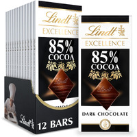 Lindt Excellence 85% Cocoa Dark Chocolate Bar, Dark Chocolate Candy, 3.5 Oz. (12 Pack)