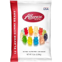 Albanese World's Best 12 Flavor Gummi Bears, 5Lbs Of Candy, Soft & Chewy Candy Snack, Fruity Flavor Assortment