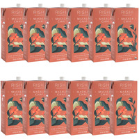 Rishi Tea Masala Chai Latte - Organic Black Tea Concentrate, Easy-To-Serve Hot Or Iced Chai Mix - 32 Fl Oz Carton, 8 Servings (Pack Of 12)