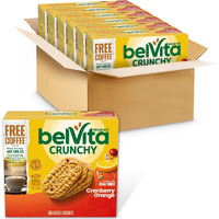 Belvita Cranberry Orange Breakfast Biscuits, 30 Total Packs, 6 Boxes (5 Biscuits Per Pack)
