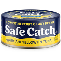 Safe Catch Wild Ahi Yellowfin Tuna Fish Canned, Wild Caught, Lowest Mercury, Lean Protein, Omega 3, Gluten-Free, Kosher, Pack Of 6