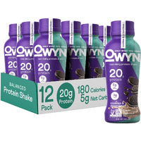 Owyn Only What You Need Plant Based Protein Shake, 20G Vegan Protein From Organic Pumpkin Seed, Flax, Pea Blend, Prebiotic Supplement, Superfood Greens, Gluten & Soy-Free (Cookies & Creamless)