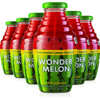 Wonder Melon Organic Watermelon Juice With Lemon & Cayenne, 8.45Oz (6 Pack) 100% Juice, Cold Pressed