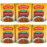 Tasty Bite Organic 3 Bean Madras Lentils, 10 Ounce, Pack Of 6, Simmered With Tomato & Spices, Ready To Eat, Microwavable