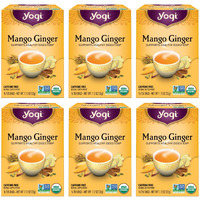 Yogi Tea Mango Ginger Tea - 16 Tea Bags Per Pack (6 Packs) - Organic Ginger Root Tea To Support Healthy Digestion - Contains Antioxidants - Includes Cinnamon Bark, Rooibos Leaf, Mango Flavor & More