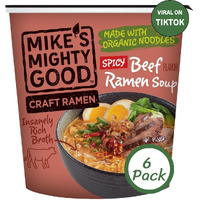 Mike's Mighty Good Craft Ramen Spicy Beef Soup, 1.8 Ounce Cups (6 Count)