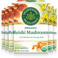 Traditional Medicinals Tea, Organic Reishi Mushroom, Rooibos & Orange Peel, Supports A Healthy Immune System, 96 Tea Bags (6 Pack)