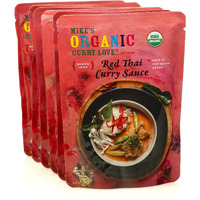 Mike's Organic Red Thai Curry Sauce Made In Thailand, Authentic & Premium | 6 X 8.8 Oz Pouches