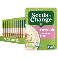 Seeds Of Change Organic Aromatic Jasmine Rice, Microwaveable Ready To Heat. 8.5 Ounces (Pack Of 12)
