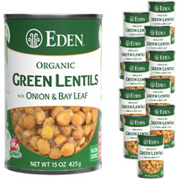Eden Organic Green Lentils With Onion And Bay Leaf, 15 Oz Can (12-Pack Case), Non-Gmo, Vegan, Kosher, U.S. Grown, Heat And Serve, Add Water For Easy Soup