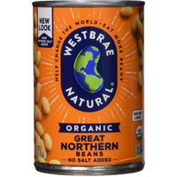 Westbrae Natural Organic Great Northern Beans, No Salt Added, 15 Oz (Pack Of 12)