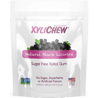 Xylichew 100% Xylitol Chewing Gum - Non Gmo Non Aspartame Gluten Free And Sugar Free Gum - Natural Oral Care Relieves Bad Breath And Dry Mouth - Licorice 50 Count