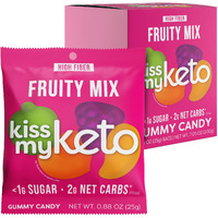 Kiss My Keto Gummies Candy - Low Carb Candy Fruity Mix Keto Snack Pack - Healthy Candy Gummys - Vegan Candy Keto Gummy Candy - Keto Candy Gummies (8-Pack)