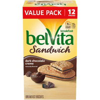 Belvita Sandwich Dark Chocolate Creme Breakfast Biscuits 12 Packs (2 Sandwiches Per Pack)